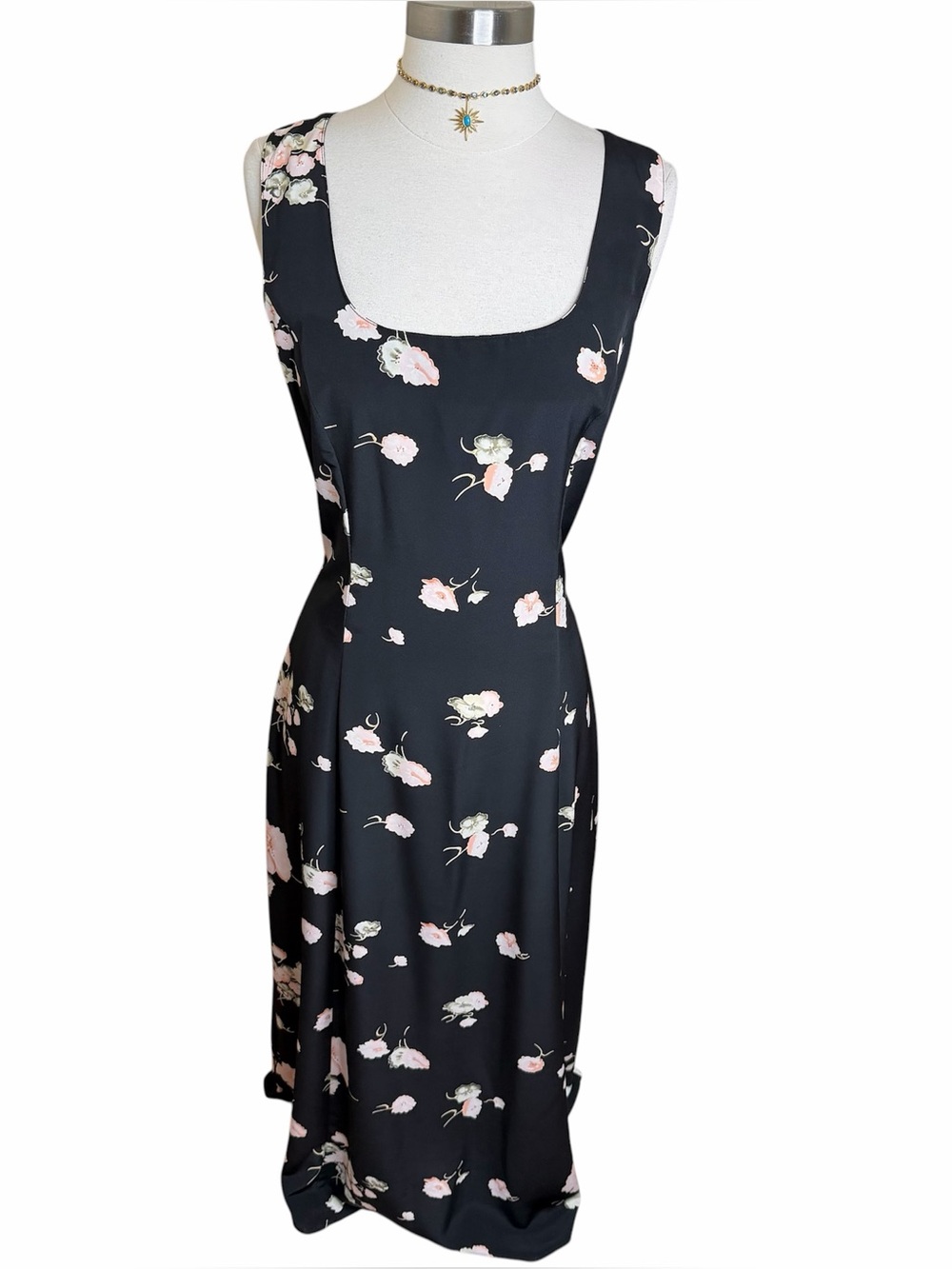 Vintage 90s Newport News Floral Cross Back Maxi Dress Womens Size 10 Whimsigoth